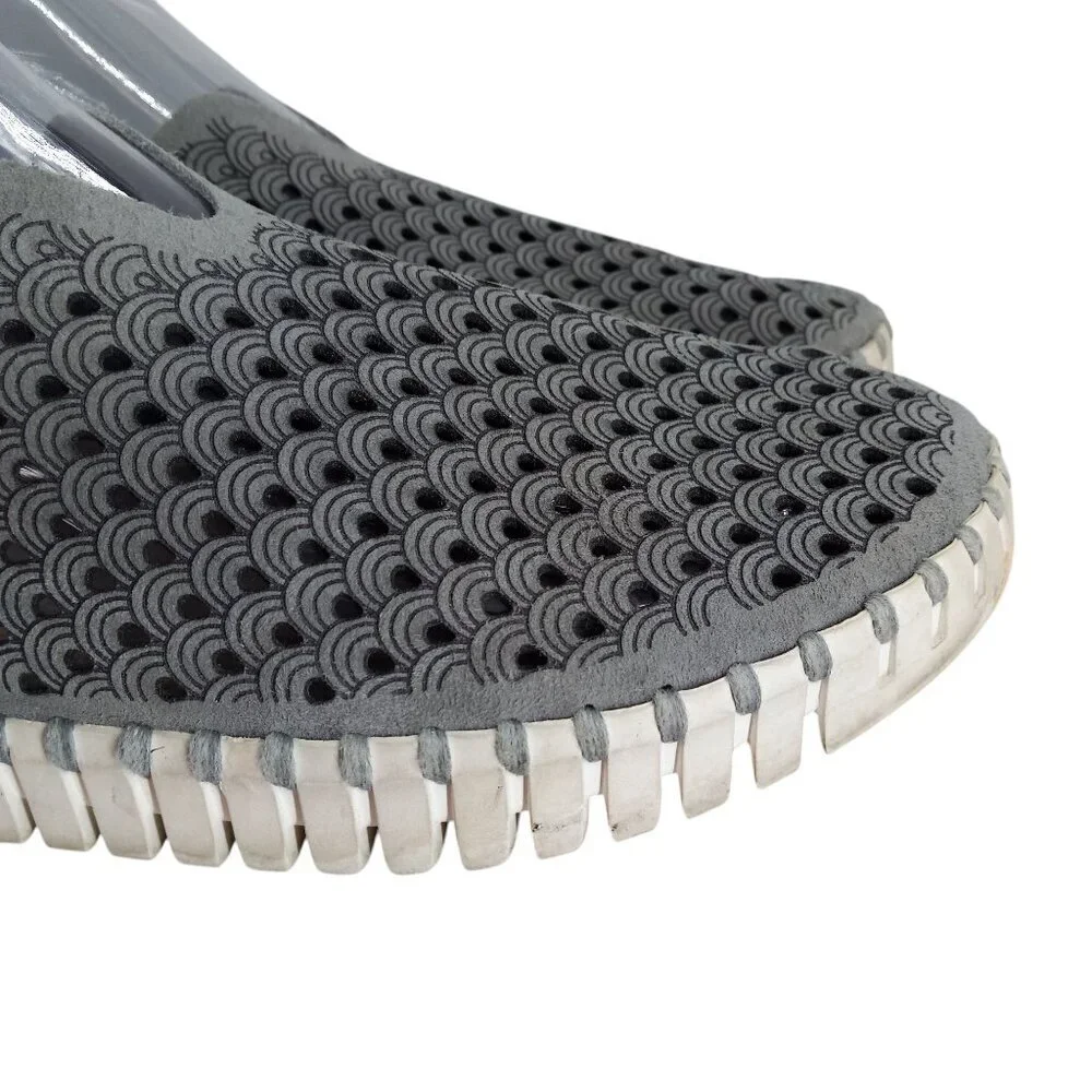 Ilse Jacobsen Tulip Slip On Gray Perforated Comfort Shoes Size 40 US 9.5-10